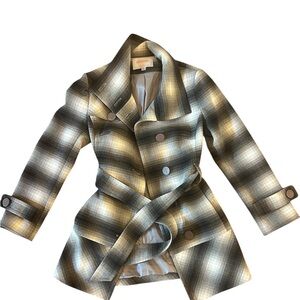 Georgiou Studio Lined Plaid Coat Size Medium